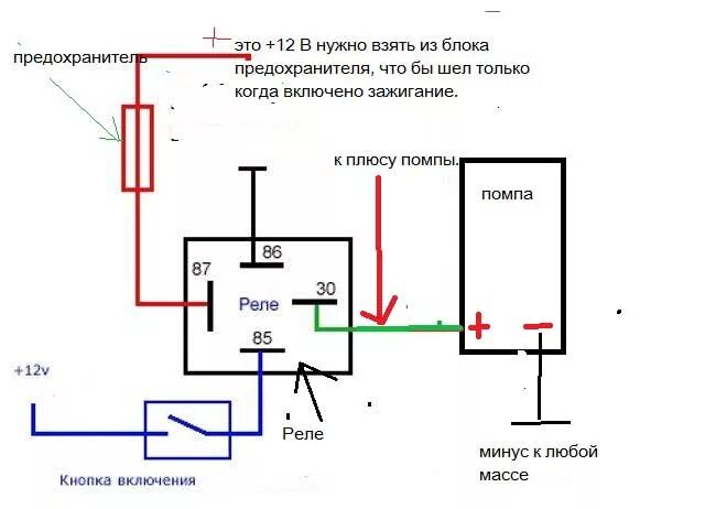 Подключение доп помпы через реле Картинки РЕЛЕ ДОПОЛНИТЕЛЬНОГО НАСОСА