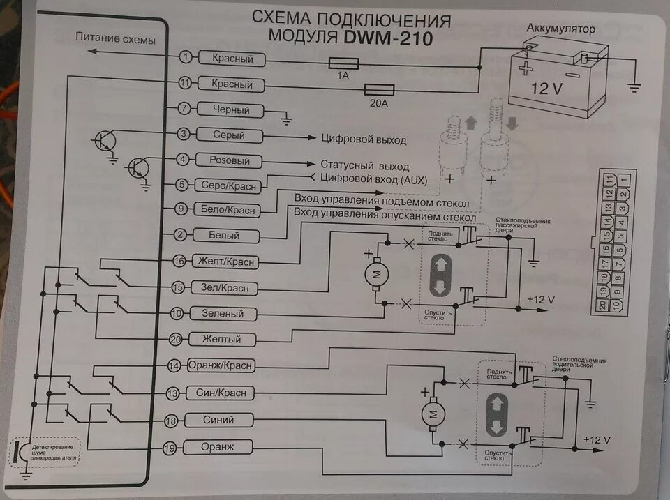 Подключение доводчиков к сигнализации Доводчик стеклоподъемников Pandora-210 (Help!) - Renault Logan (1G), 1,6 л, 2006