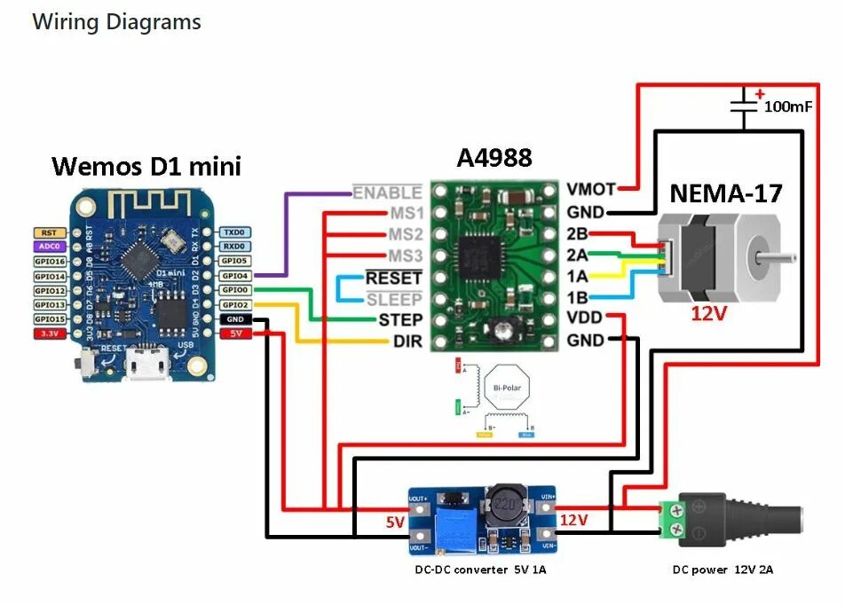 Подключение драйвера двигателя Wemos D1 mini and stepper motor - Project Guidance - Arduino Forum