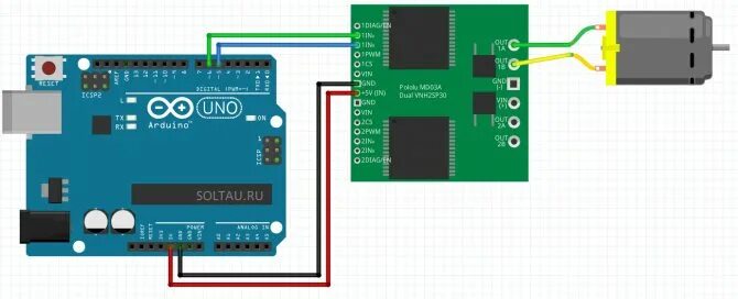 Подключение драйвера двигателя arduino Ардуино: драйвер L298N для мотора постоянного тока