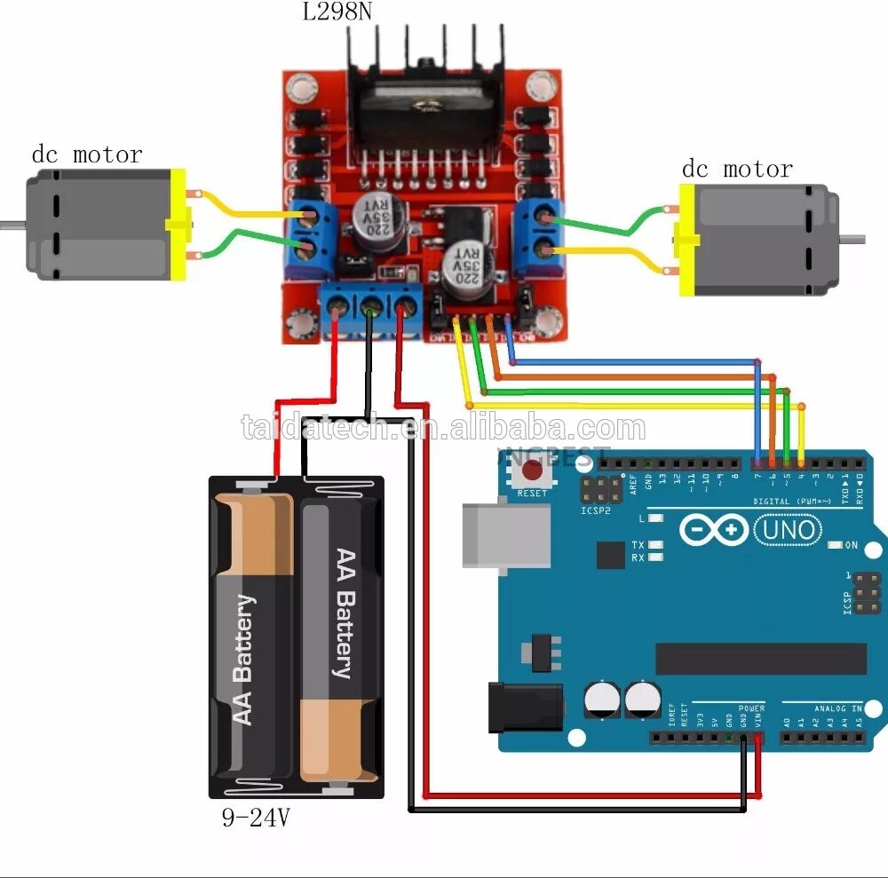 Подключение драйвера двигателя arduino Taidacent L298n محرك محرك خطويّ بالتيار المستمر سائق السيارة الذكية روبوت اكسسوا