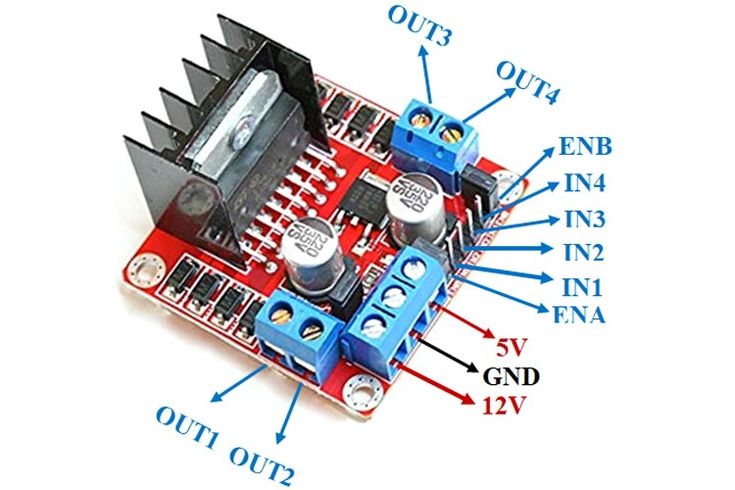 Подключение драйвера двигателя l298n L298N Motor Driver Module Pinout Arduino stepper motor control, Arduino stepper,