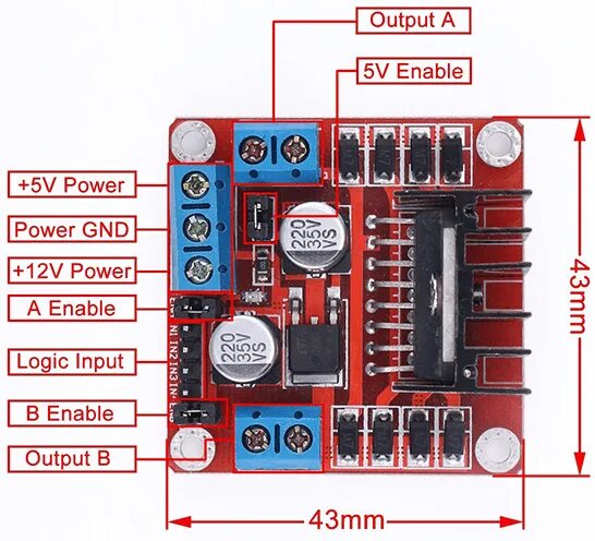 Подключение драйвера двигателя l298n Pinout L298N Mobile robot, Arduino, Learn robotics