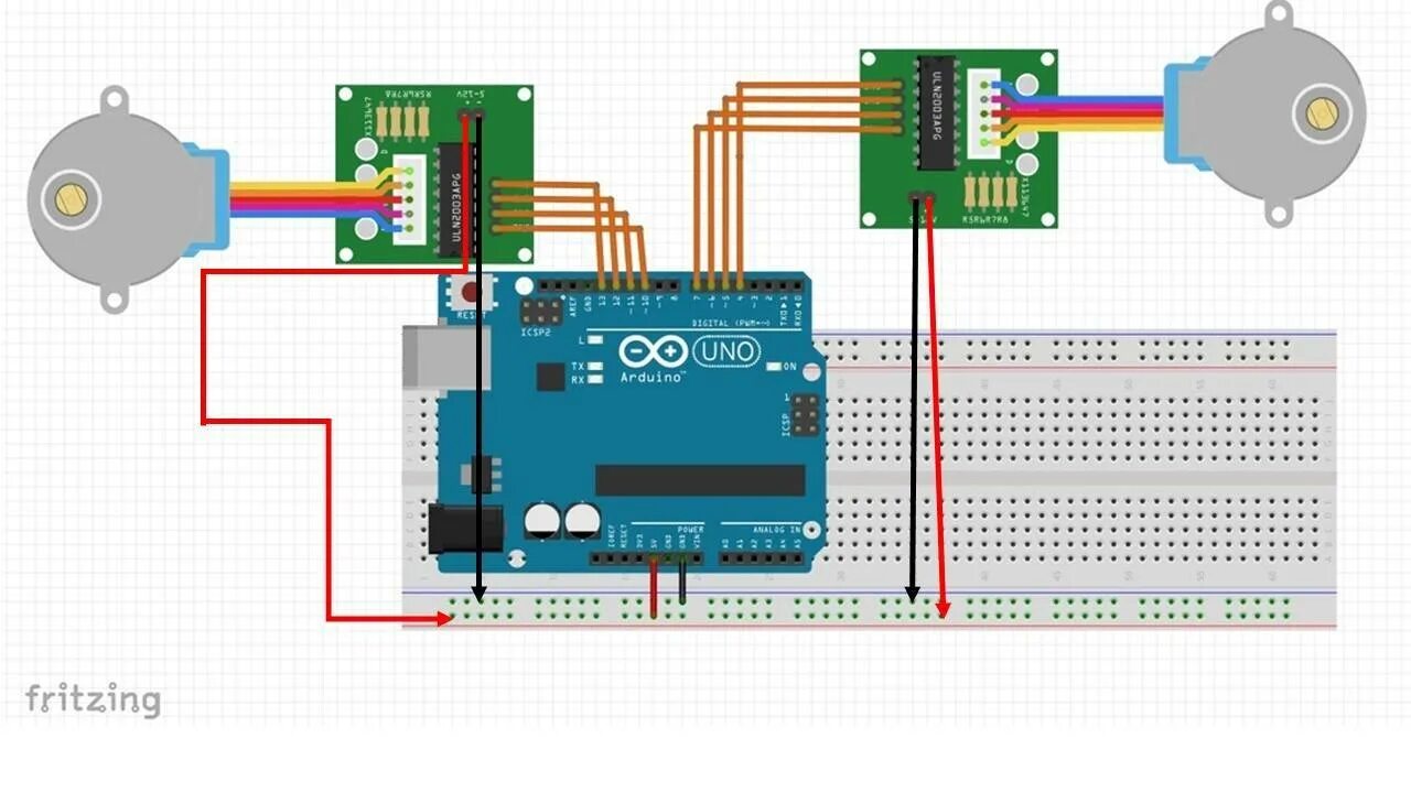 Подключение драйвера шагового двигателя к arduino Шаговый двигатель и Arduino: как управлять, схема подключения 28byj-48, видео