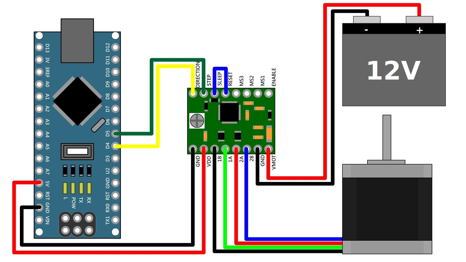 Подключение драйвера шагового двигателя к arduino Скетч и подключение для шагового двигателя Аппаратная платформа Arduino