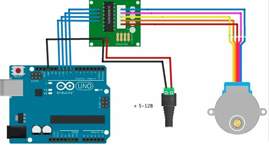 Подключение драйвера шагового двигателя к arduino Шаговый двигатель 28BYJ-48: описание, подключение, схема, характеристики ВИКИ