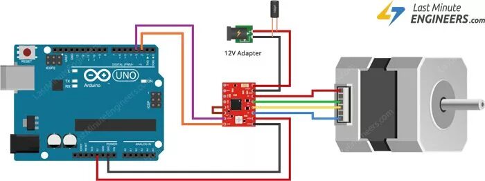 Подключение драйвера шагового двигателя к arduino Wiring Nema 17 Stepper Motor to A4988 driver & Arduino Arduino, Stepper motor, A