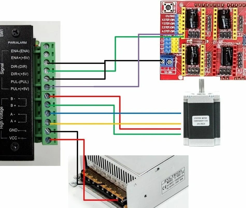 Подключение драйвера шагового двигателя к контроллеру Pin by Eslam Ahmad on Lock Diy cnc router, Diy cnc, Arduino cnc