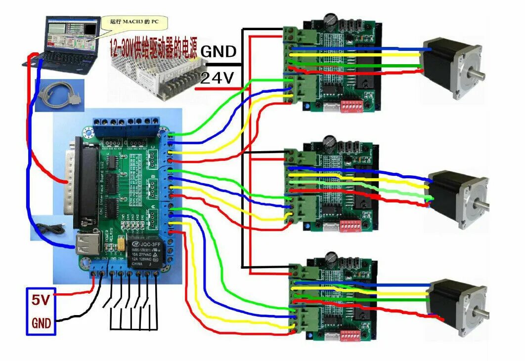 Подключение драйверов шаговых двигателей к lpt порту США 4 оси Cnc Kit Nema 23 шагового двигателя двойной вал 270o-in/76mm/3A+MD430 д