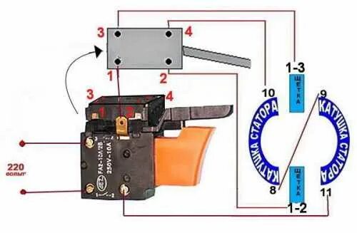Подключение дрели без кнопки напрямую схема Отключение предохранительной муфты в перфораторе - Страница 2 - Hammer - Всё о р