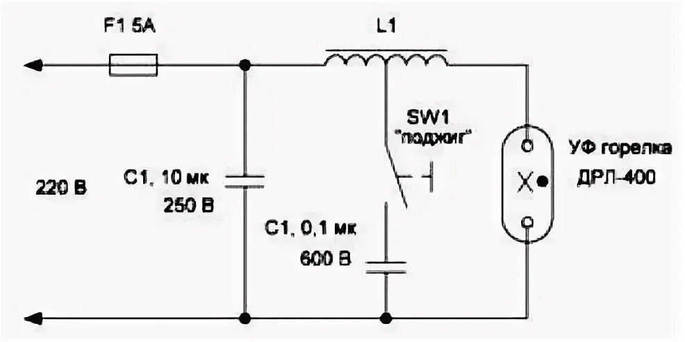 Подключение дрл через дроссель схема Ультрафиолетовая лампа своими руками Кулинар Новатор Дзен