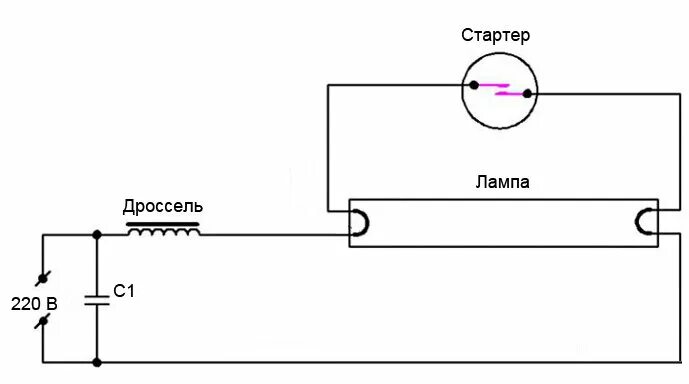 Подключение дросселя без стартера Для чего люминесцентной лампе дроссель Лампа Электрика Дзен