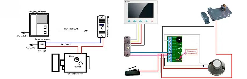 Подключение ds kv6113 wpe1 электромеханического замка Схема подключение видеодомофона: подробная инструкция