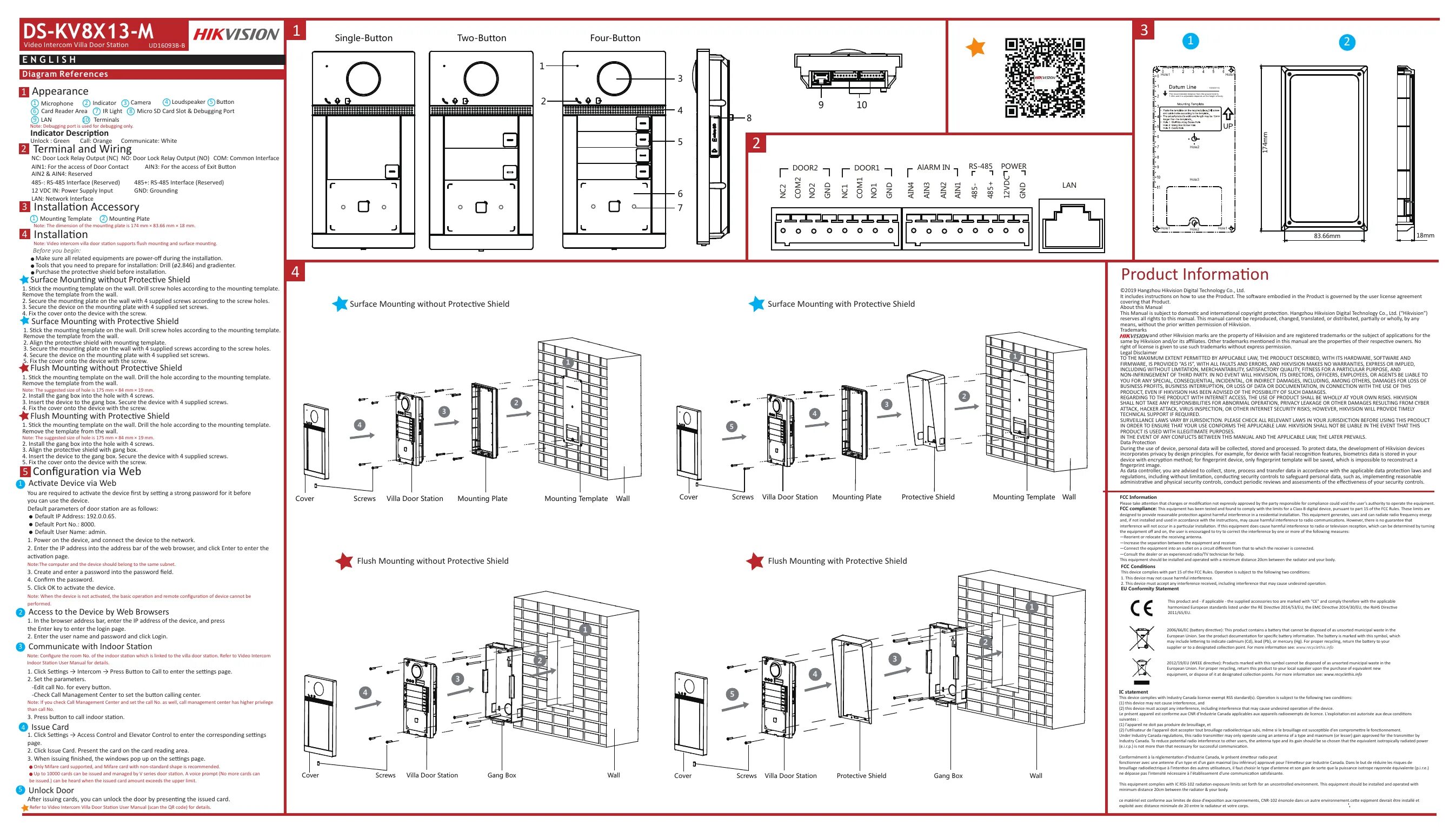 Подключение ds kv6113 wpe1 электромеханического замка Hikvision DS-KV8X13-M User Guide Manualzz