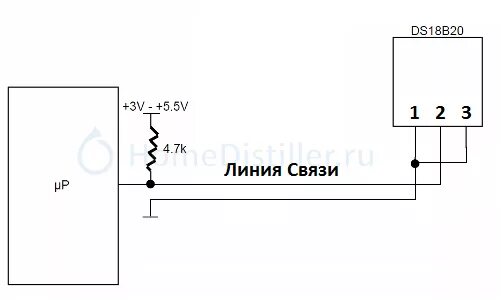 Подключение ds18b20 по двум проводам ИРТ-4к и РМ-2 современная автоматика колонны. Страница 94.