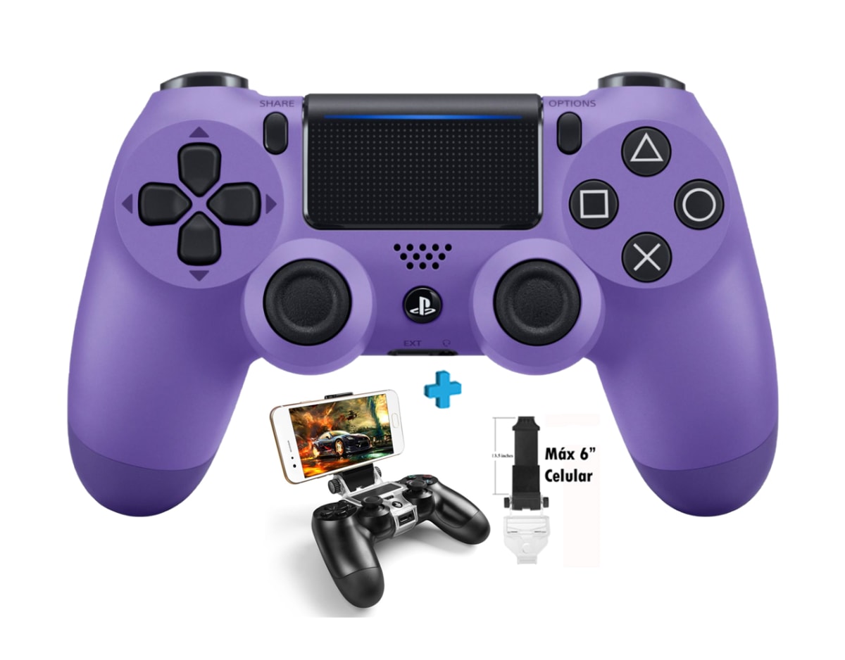 Подключение dualshock 4 Mando PS4 DualShock 4 Púrpura / Morado Eléctrico + Soporte de, soporte mando ps4