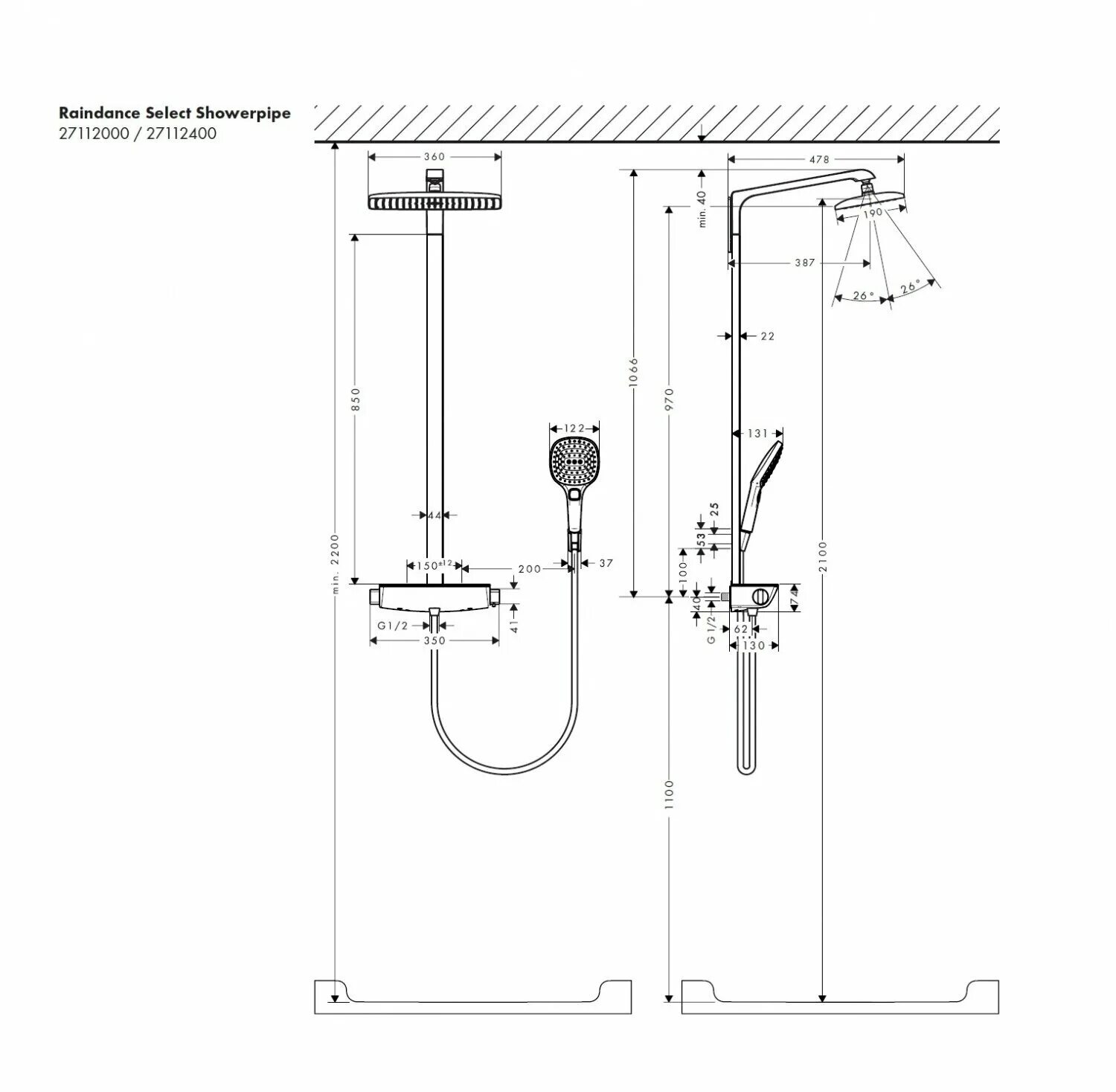 Душевая система встроенная с термостатом Timo Tetra-thermo SX-0179/00SM хром - к