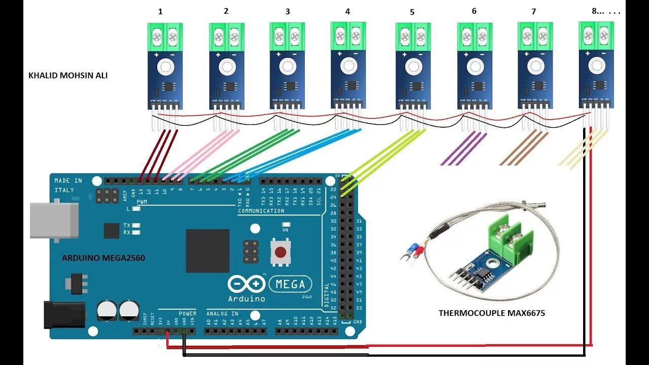 Подключение два max6675 к ардуино THERMOCOUPLE MAX6675, ARDUINO MEGA2560 - YouTube