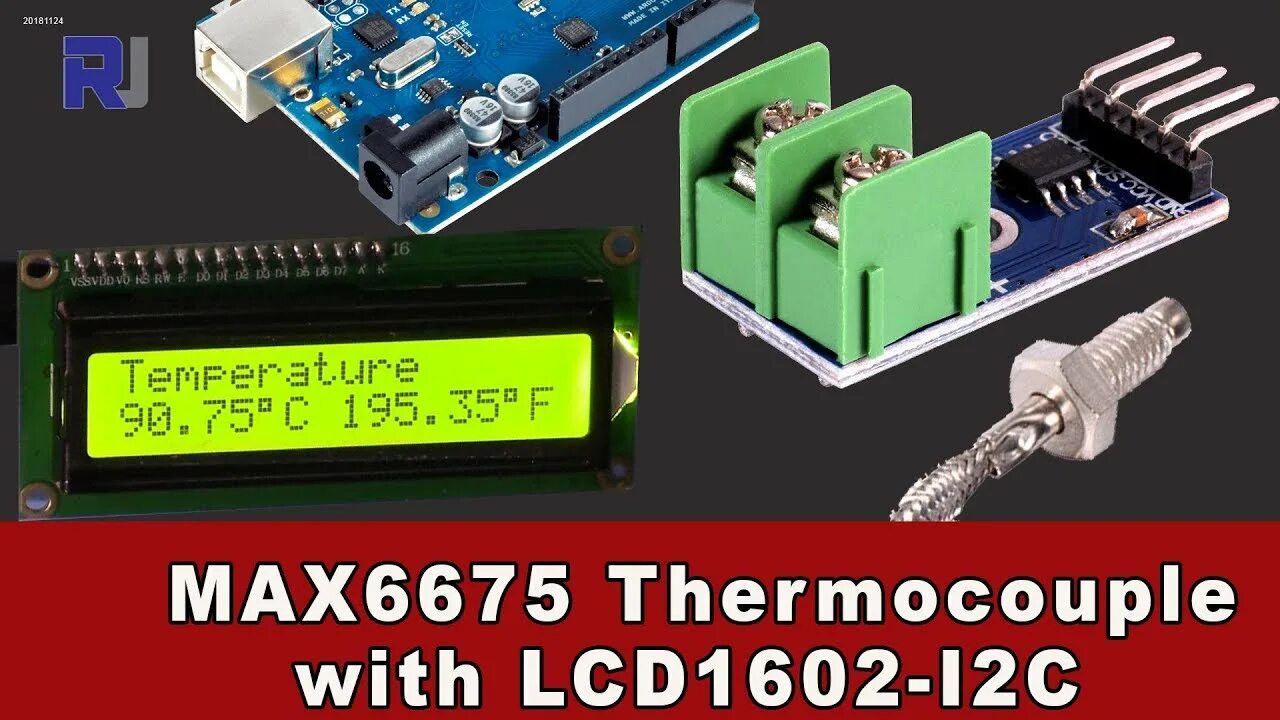 Подключение два max6675 к ардуино Using MAX6675 Thermocouple with LCD1602 and Arduino - YouTube