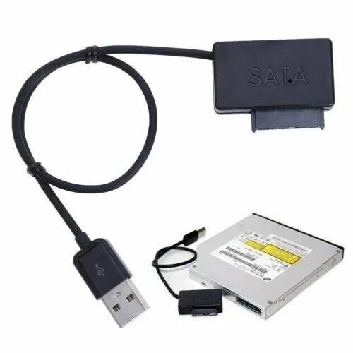 Подключение dvd через usb Usb 2.0 к slimline SATA 7+6 13pin для ноутбука Cd Dvd Rom оптический привод адап