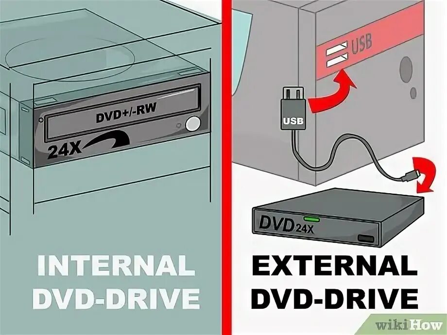 Подключение dvd через usb Как установить DVD привод - wikiHow