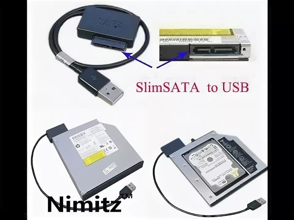 Подключение dvd привода через usb SLIMLIME / SLIM - SATA to USB 3.0 Cable, connect laptop optical drive externally