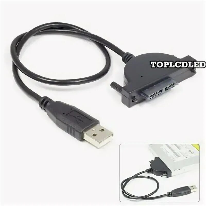 Подключение dvd привода через usb USB 2.0 to 13pin 7+6 SATA CD DVD Blu-ray Optical Drive Adapter Converter Cable e