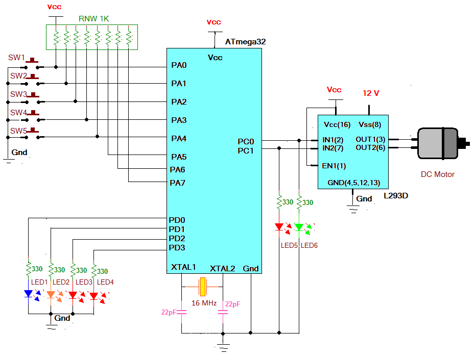 Подключение двигателей к микроконтроллеру Speed and Direction Control of DC Motor using AVR Microcontroller - (Part 20/46)