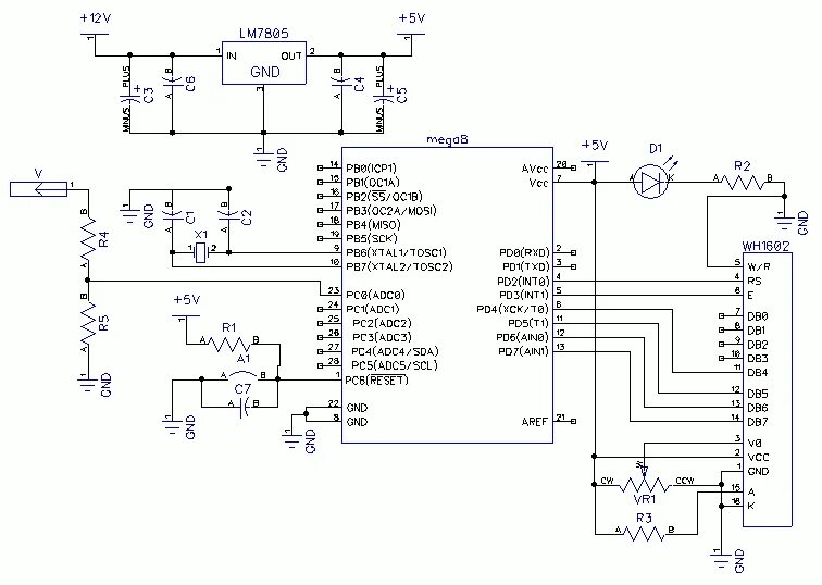 Подключение двигателей к микроконтроллеру АЦП микроконтроллера ATmega8, цифровой вольтметр AVR Lab устройства на микроконт