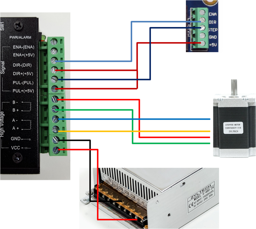 Подключение двигателей к плате eq6 ZYLtech Toshiba TB6600 Driver Instructions