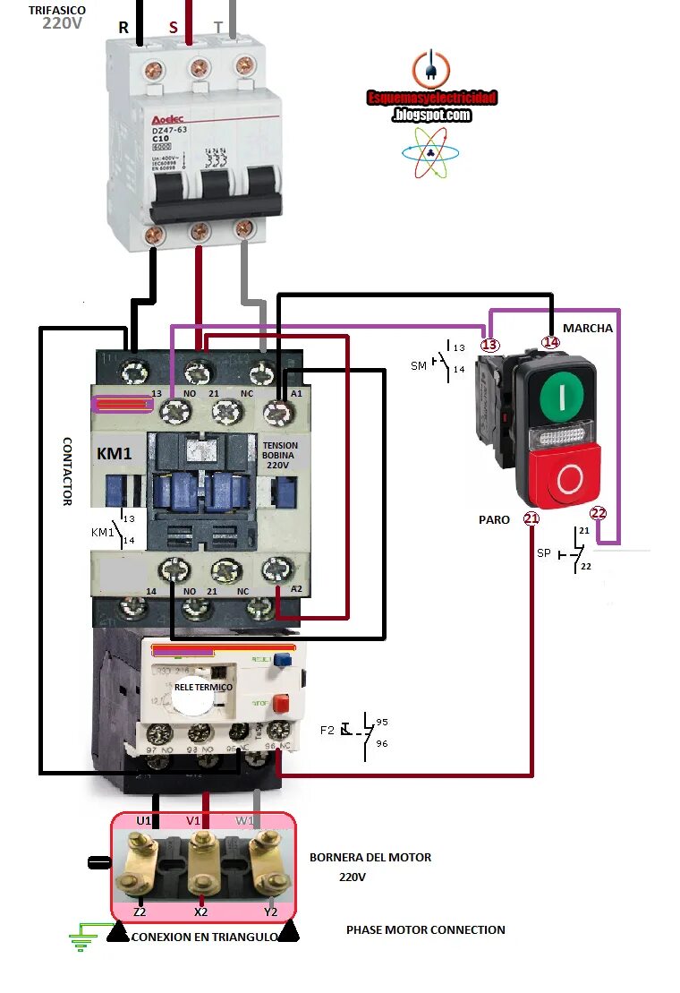 Подключение двигателей магнитных пускателей Electrical diagrams: PHASE MOTOR CONNECTION Electrical wiring, Home electrical w