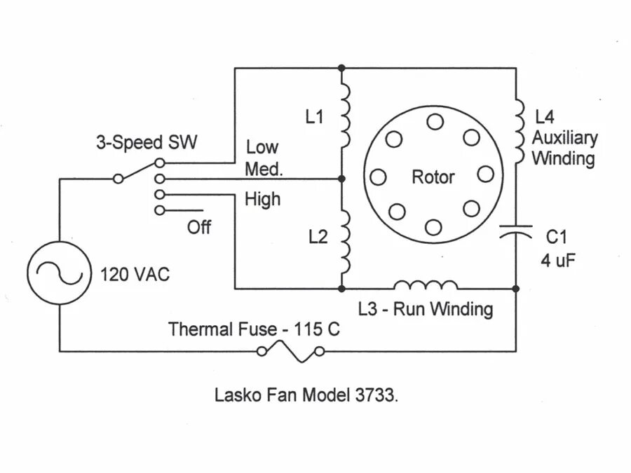 Подключение двигателей вентиляции Lasko Fan Fires