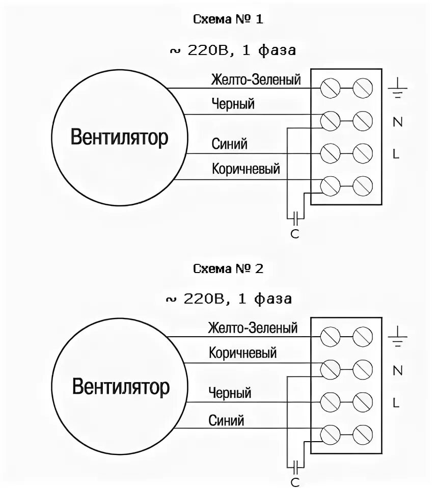 Подключение двигателей вентиляции Канальные вентиляторы CK Ostberg