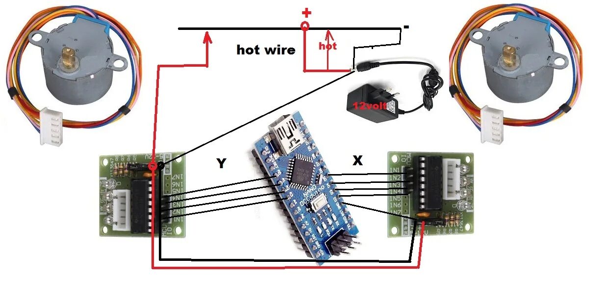 Подключение двигателя 28byj 48 к ардуино Gcode Interpreter costycnc for Unipolar Stepper - Hackster.io