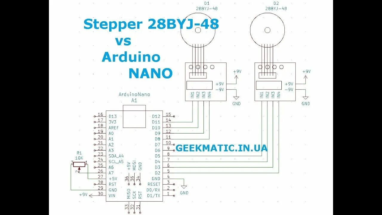 Подключение двигателя 28byj 48 к ардуино Шаговый двигатель 28BYJ-48 Arduino подключение 2-х шаговых двигателей - YouTube