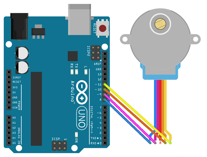 Подключение двигателя 28byj 48 к ардуино Arduino Uno + шаговый двигатель 28BYJ-48 (5V) + драйвер ULN2003 (на модуле SBT08