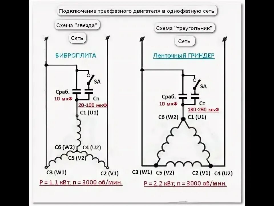 Подключение двигателя 380 на 220 треугольником Пуск двигателей 380 V 3000 об/мин от 220 V звезда и треугольник с конденсаторами