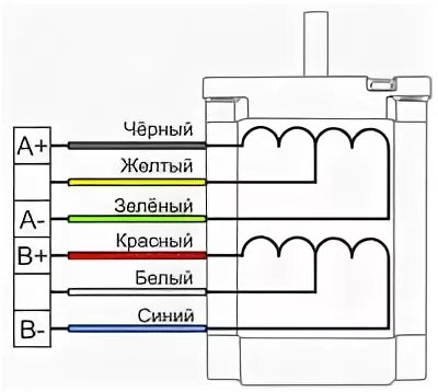 Подключение двигателя 6 проводов Гибридные шаговые двигатели серии FL42STH - Мегаконтроль