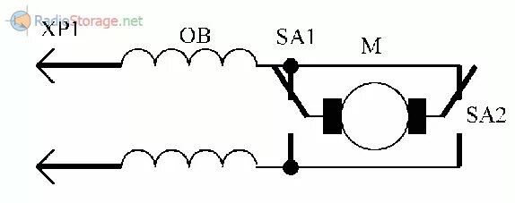 Подключение двигателя болгарки Реверс для дрели, простая схема на выключателях