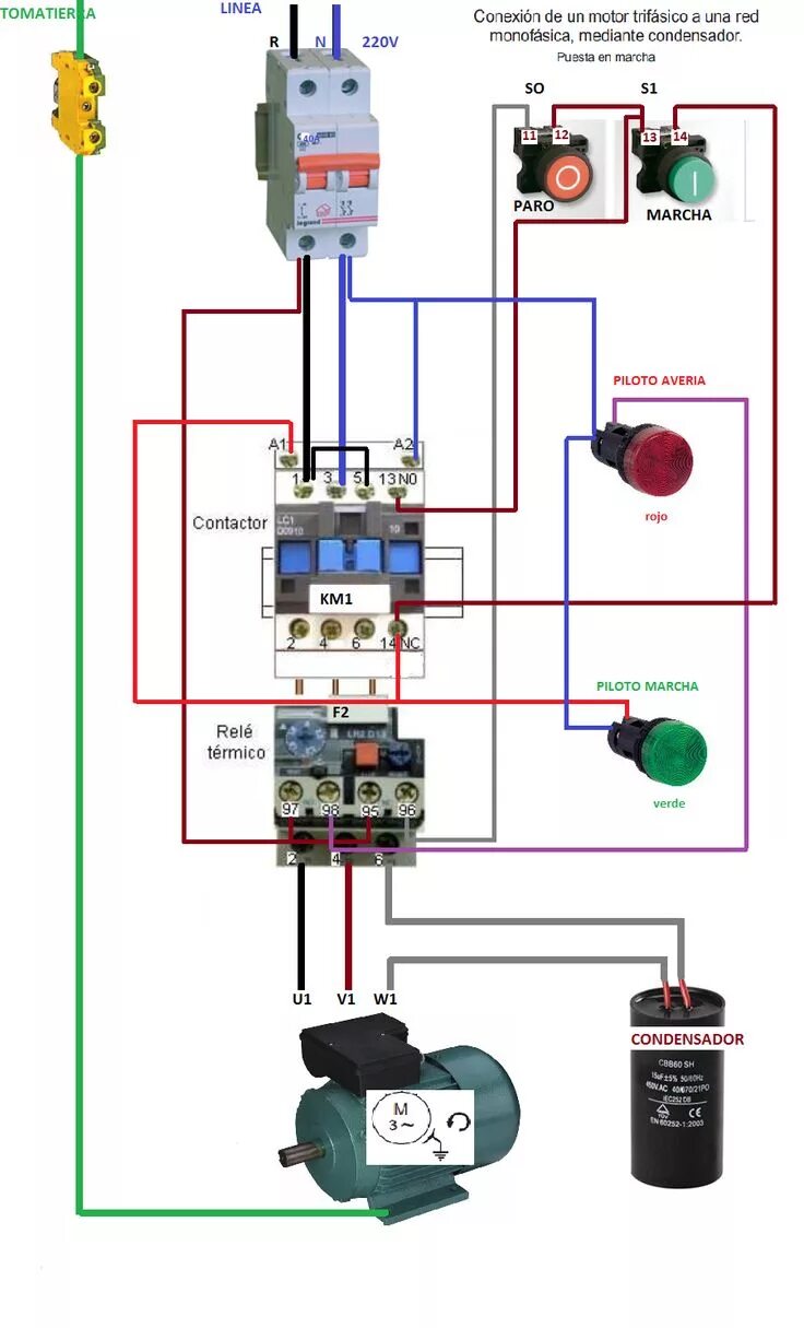 Подключение двигателя через пускатель с конденсатором Elektrik mühendisliği, Elektrik motoru, Arduino projeleri