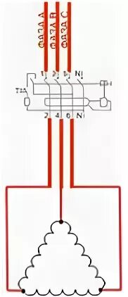 Подключение двигателя через узо Схема подключения трехфазного узо