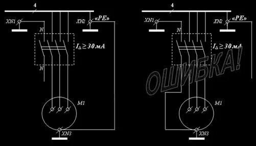 Подключение двигателя через узо УЗО, устройство защитного отключения в обычных сетях 220/380В. Выбор УЗО. Правил
