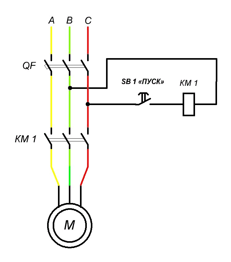 Подключение двигателя через выключатель Схема подключения контактора через кнопку фото, видео - 38rosta.ru