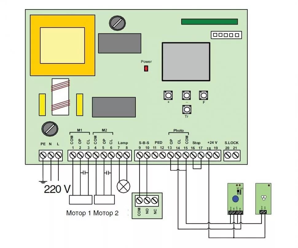 Подключение двигателя дорхан DoorHan PCB-SW блок управления для распашных приводов