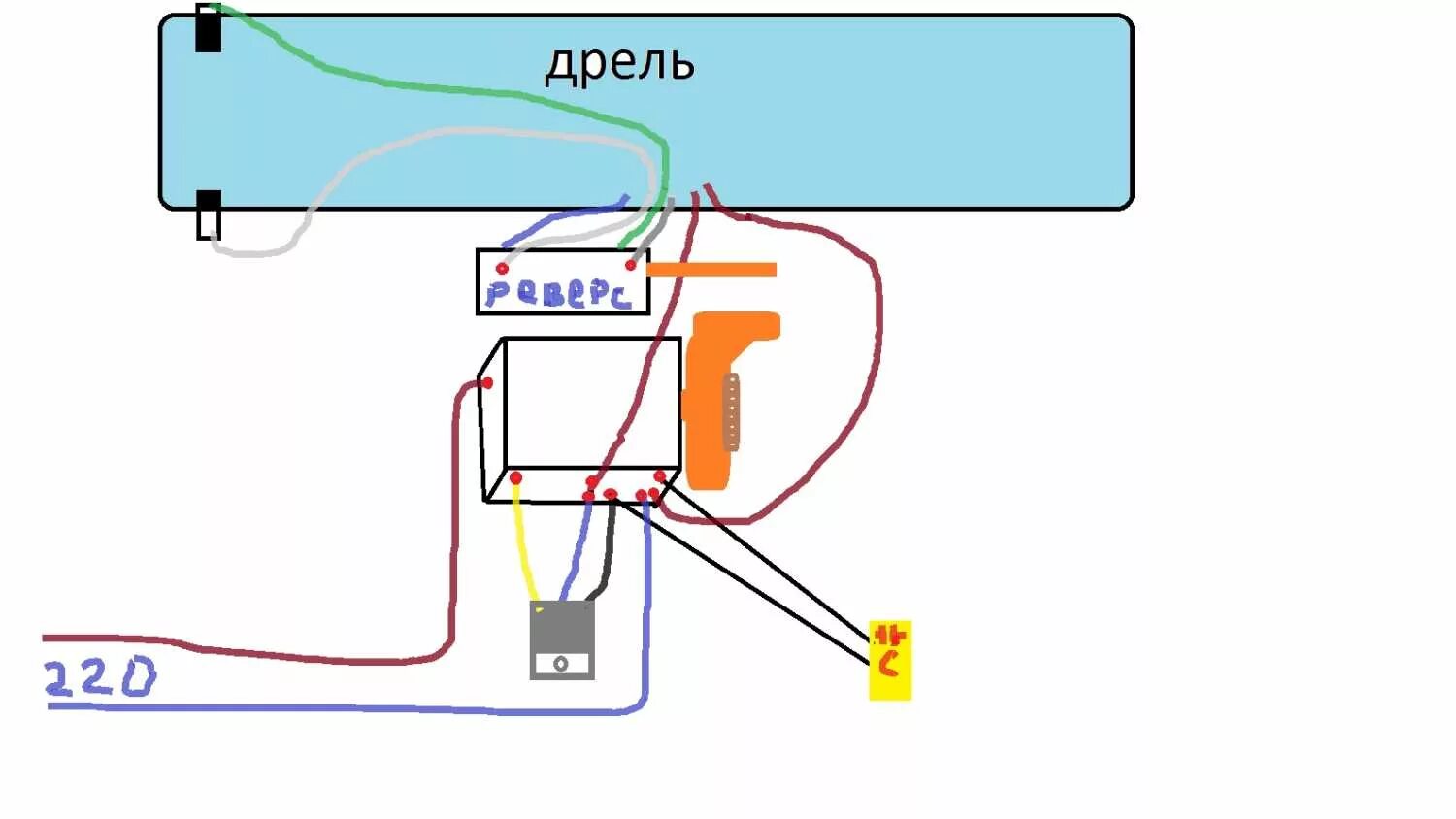 Подключение двигателя дрели Как подключить реверс кнопка дрели - найдено 84 картинок