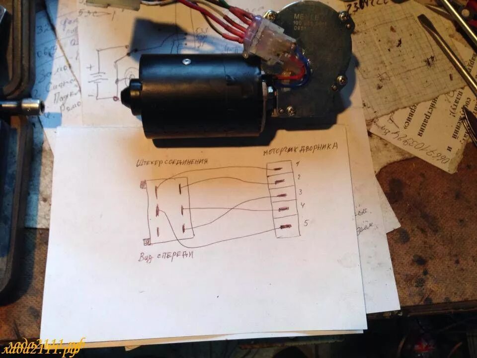 Подключение двигателя дворников ваз Заменил моторчик дворников от ино - Lada Калина 2 хэтчбек, 1,6 л, 2015 года тюни