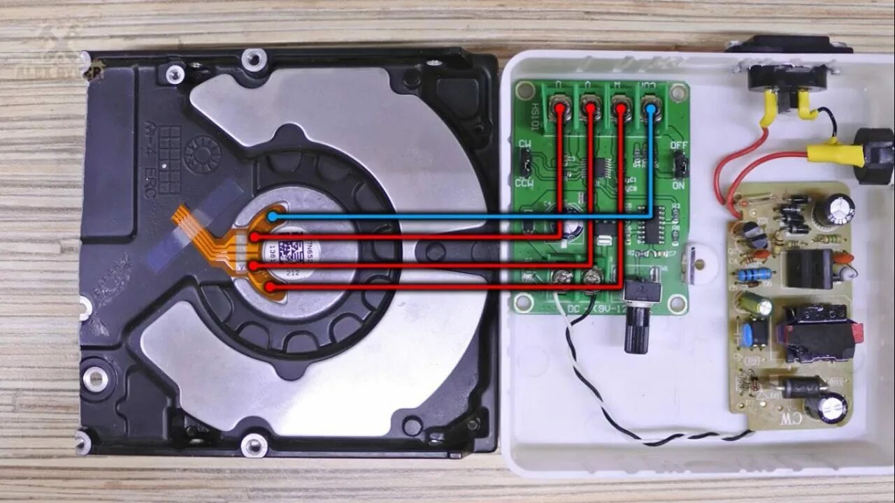 Подключение двигателя hdd Наждак из жёсткого диска своими руками