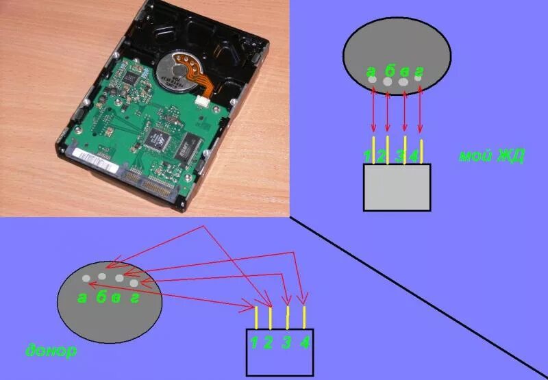 Подключение двигателя hdd Ребят, нашёл я диск - HD080HJ, но вот ... POST218293