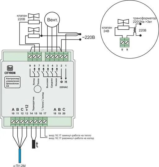 Подключение двигателя к 48415м01055 к фанкойлу схема Контроллер управления фанкойлом А4 ООО "ЛАВЕНТ"