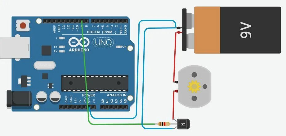 Подключение двигателя к ардуино Ардуино для начинающих. Урок 9. Моторы и транзисторы